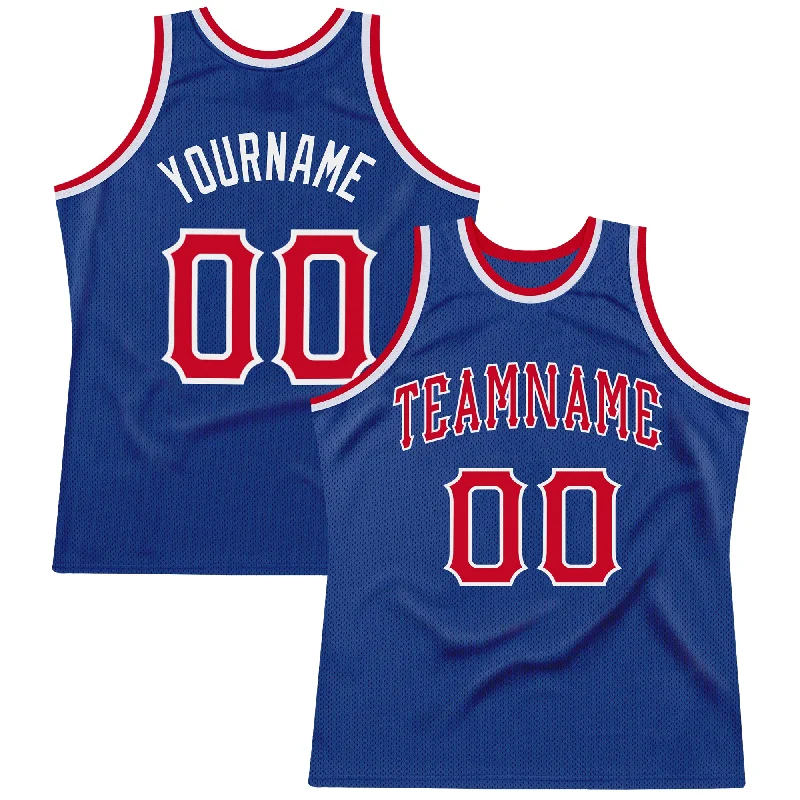 Basketball Jersey with Bold Lettering-Custom Royal Red-White Authentic Throwback Basketball Jersey