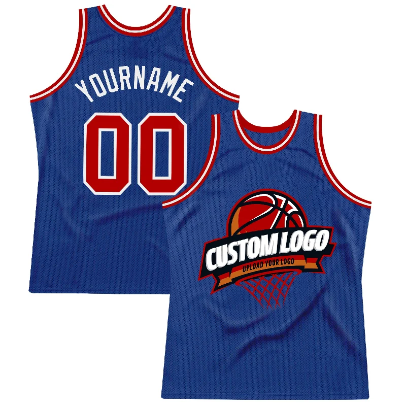 Basketball Jersey for Local Teams-Custom Royal Red-White Authentic Throwback Basketball Jersey