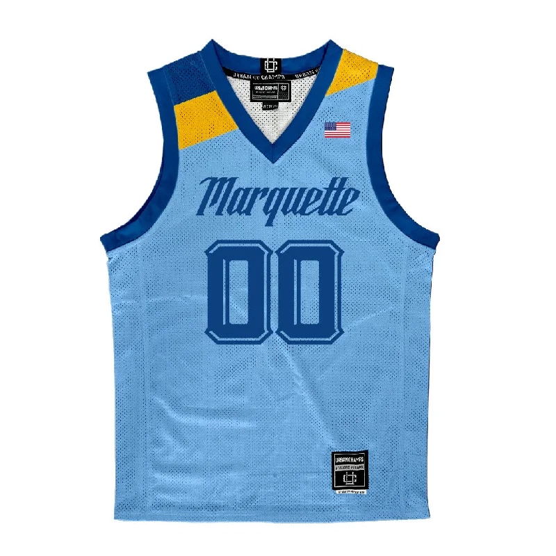 Basketball Jersey for Tournament Play-Championship Blue Marquette Men's Basketball Jersey - Ben Gold