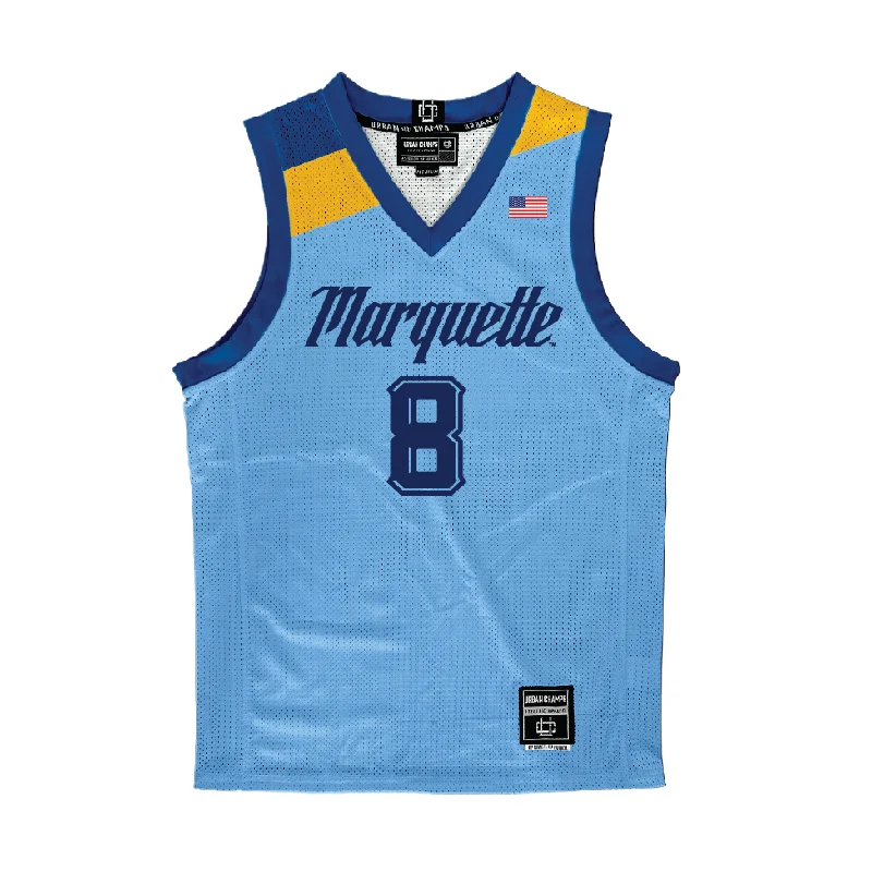 Basketball Jersey for School Sports-Championship Blue Marquette Men's Basketball Jersey  - Joshua Clark