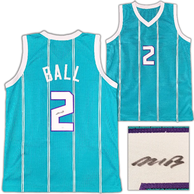 Basketball Jersey with Custom Emblems-Charlotte Hornets LaMelo Ball Autographed Teal Jersey JSA Stock #207820