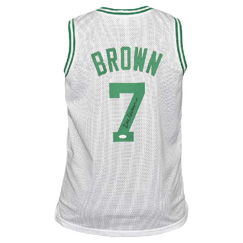 Basketball Jersey with V Neck-Dee Brown Signed Boston White Basketball Jersey (JSA)