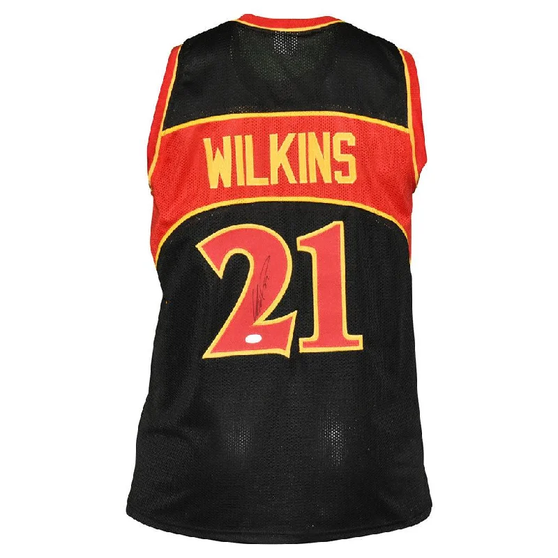 Basketball Jersey with Retro Colors-Dominique Wilkins Signed Atlanta Black Basketball Jersey (JSA)