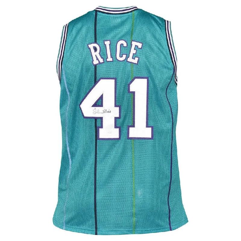 Basketball Jersey for Practice Games-Glen Rice Signed Charlotte Blue Basketball Jersey (Beckett)