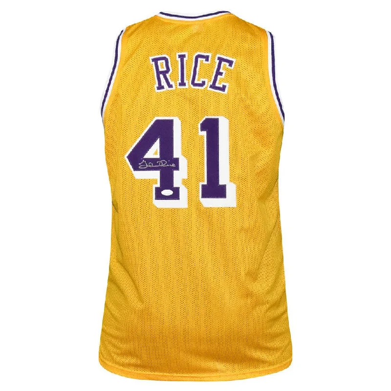 Custom Basketball Jersey with Patches-Glen Rice Signed Los Angeles Pro Yellow Basketball Jersey (Beckett)