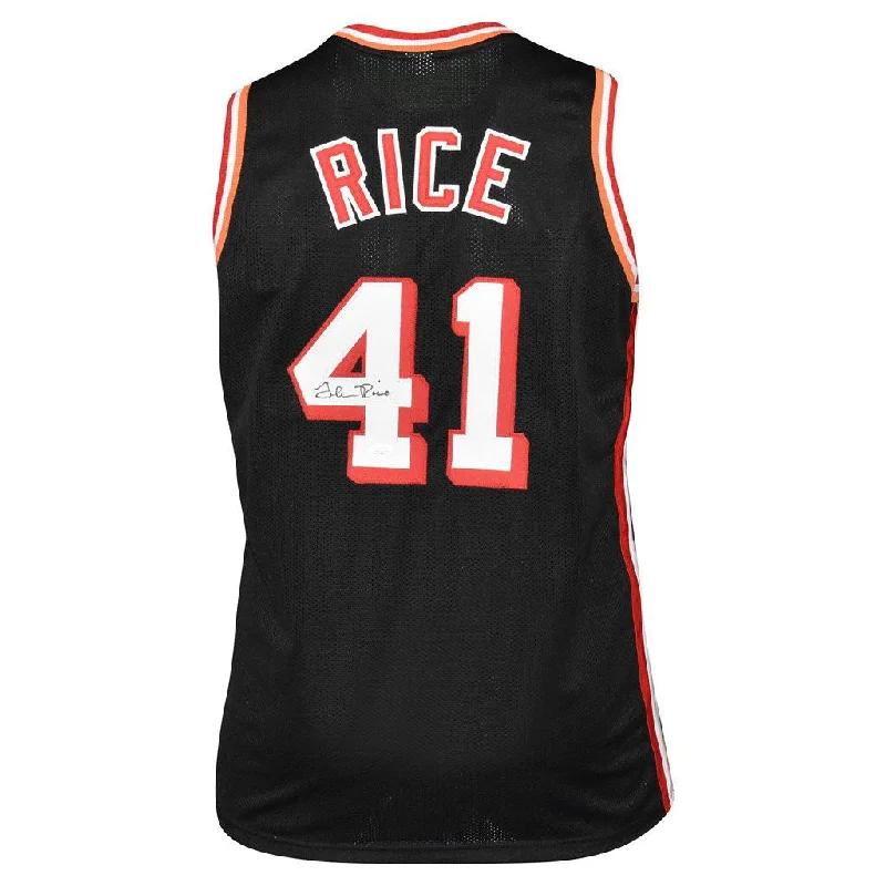 Personalized Basketball Jersey for Teams-Glen Rice Signed Miami Black Basketball Jersey (Beckett)