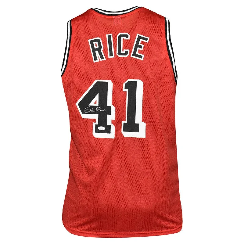 Basketball Jersey for Family Games-Glen Rice Signed Miami Pro Red Basketball Jersey (JSA)