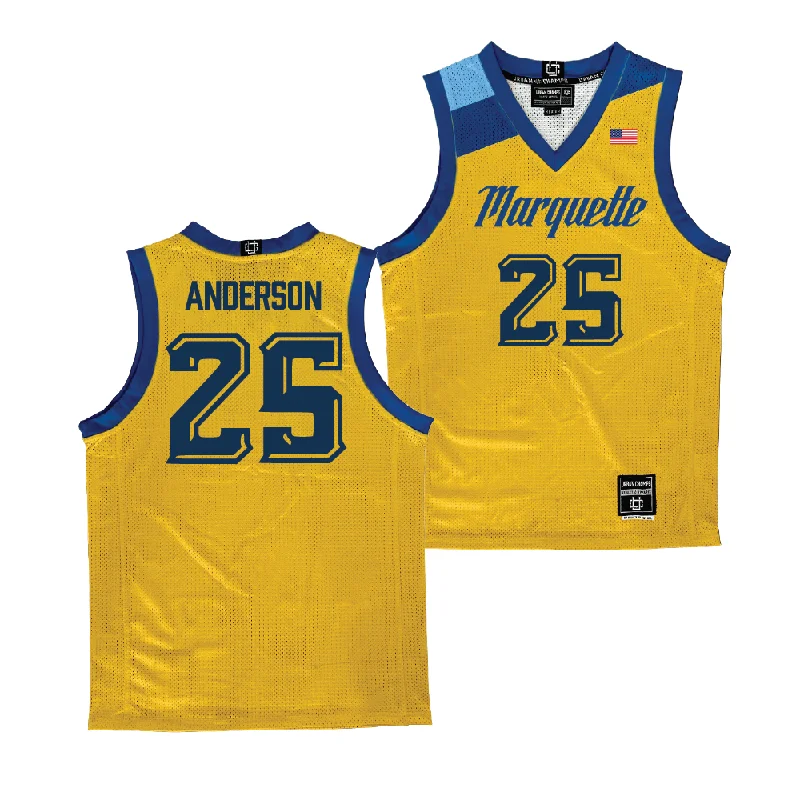 Basketball Jersey with Personalized Style-Gold Marquette Men's Basketball Jersey  - Jack Anderson