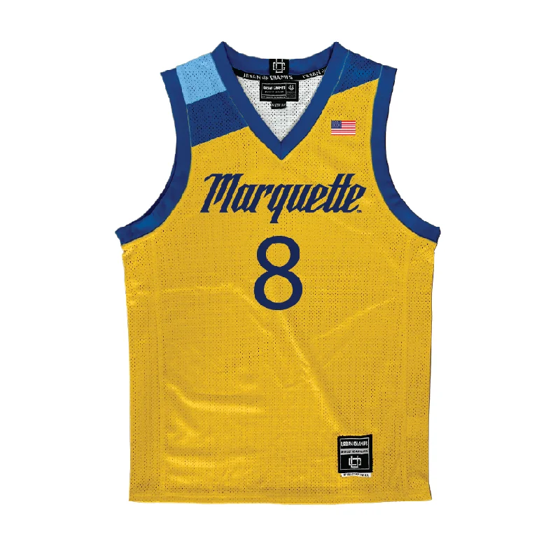 Basketball Jersey for League Championship-Gold Marquette Men's Basketball Jersey  - Joshua Clark