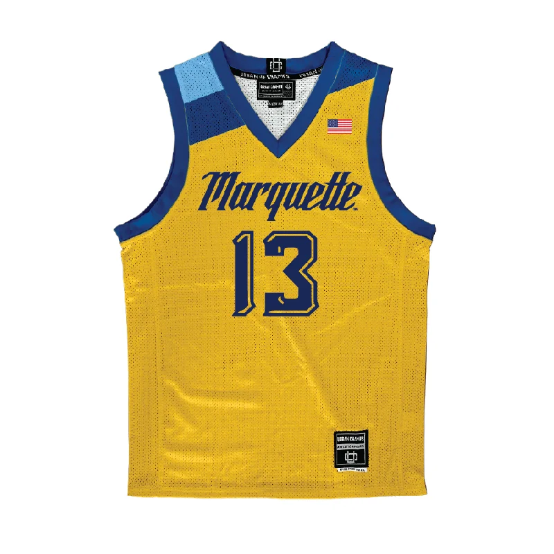 Basketball Jersey with Team Names-Gold Marquette Men's Basketball Jersey  - Royce Parham