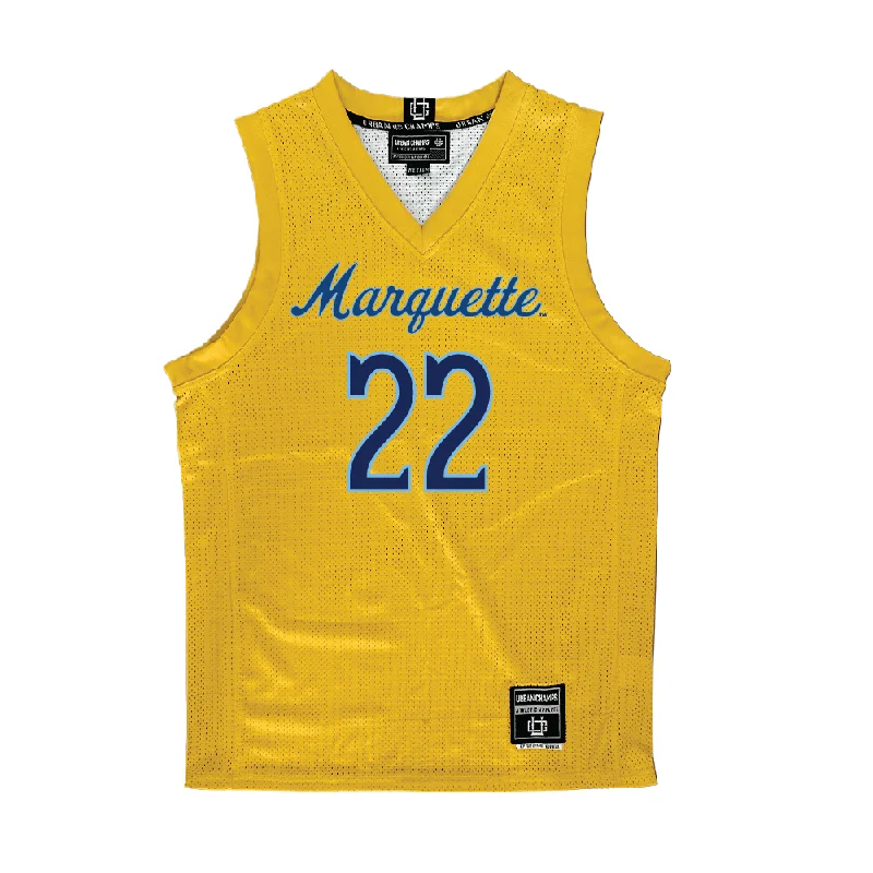 Lightweight Basketball Jersey-Gold Marquette Women's Basketball Jersey - Halle Vice