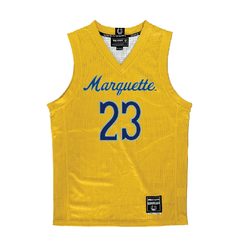 Personalized Basketball Jersey for Youth-Gold Marquette Women's Basketball Jersey  - Olivia Porter