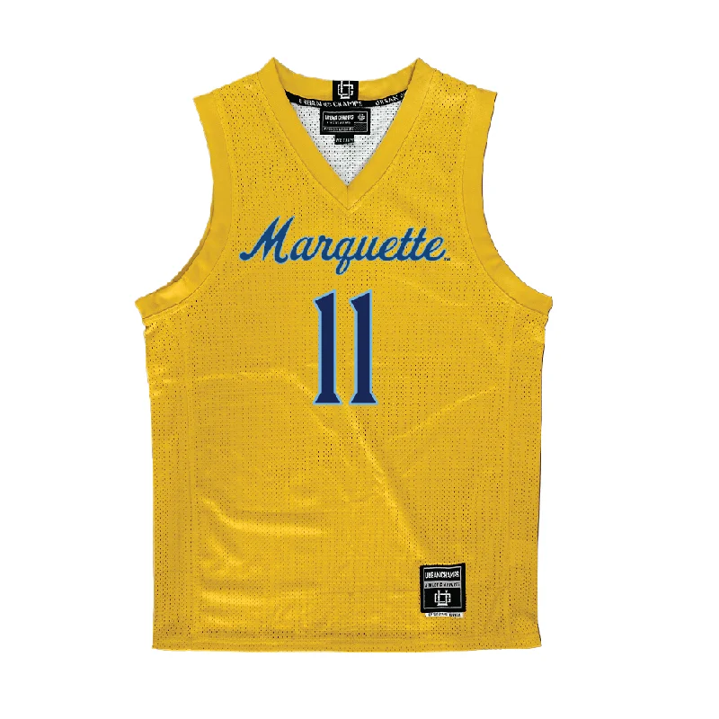 Custom Basketball Jersey for Adults-Gold Marquette Women's Basketball Jersey - Skylar Forbes