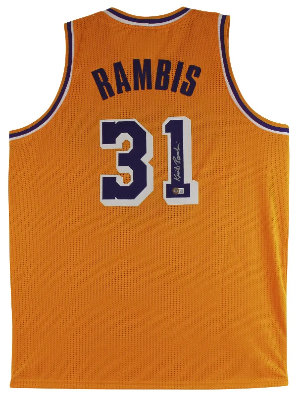 Vintage Basketball Jersey-Kurt Rambis Authentic Signed Yellow Pro Style Jersey Autographed BAS Witnessed