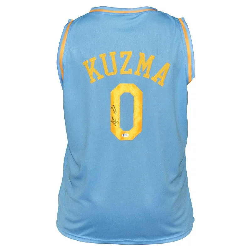 Basketball Jersey for Summer Teams-Kyle Kuzma Signed Los Angeles Blue Basketball Jersey (Beckett)