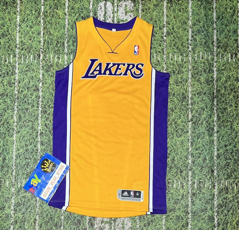 Basketball Jersey with Bold Stripes-Los Angeles Lakers Blank  Adidas Authentic Jersey Sz M Rev 30 NBA Basketball