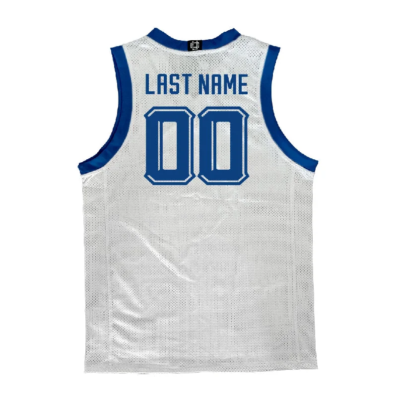 Basketball Jersey with Contrast Panels-Marquette Men's Basketball White Jersey - Cameron Brown