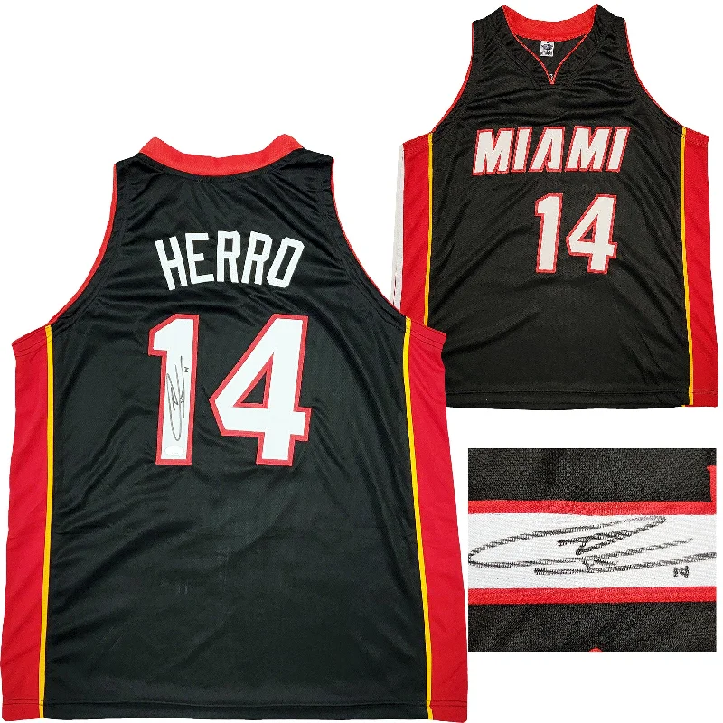 Basketball Jersey for Outdoor Games-Miami Heat Tyler Herro Autographed Black Jersey JSA Stock #207951