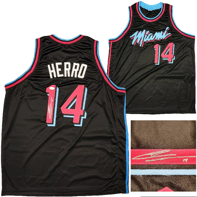 Custom Basketball Jersey with Initials-Miami Heat Tyler Herro Autographed Black Jersey JSA Stock #207955