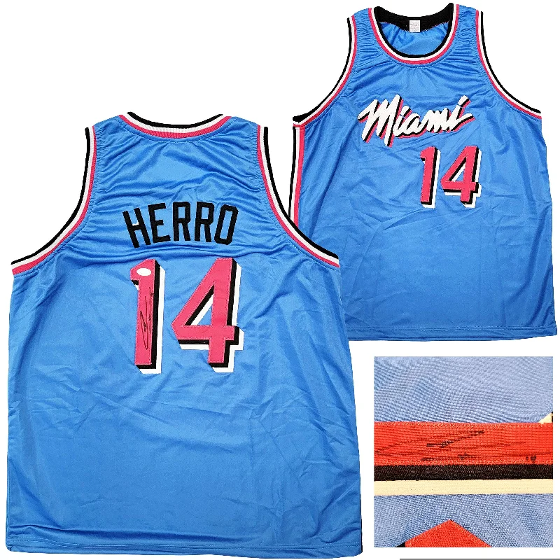 Basketball Jersey with Performance Fit-Miami Heat Tyler Herro Autographed Blue Jersey JSA Stock #207950