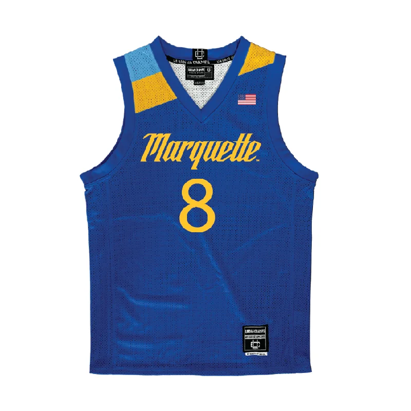 Basketball Jersey with Dynamic Fit-Navy Marquette Men's Basketball Jersey  - Joshua Clark