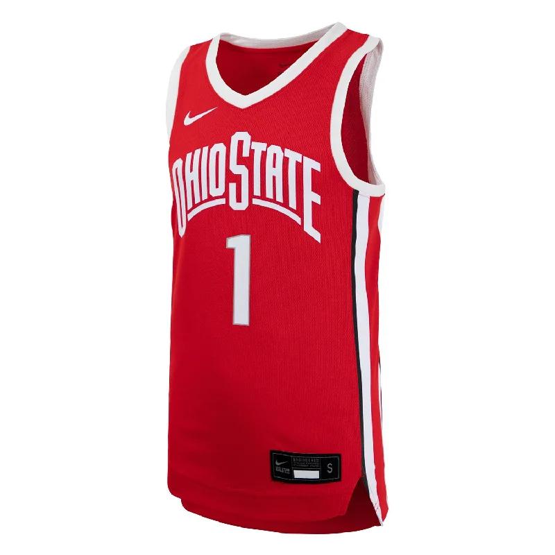 Custom Basketball Jersey with Full Name-Youth Ohio State Buckeyes Nike Replica #1 Scarlet Basketball Jersey