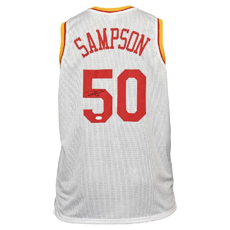 Authentic Basketball Jersey-Ralph Sampson Signed Houston White Basketball Jersey (Beckett)