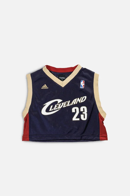 Basketball Jersey with Sleeve Stripes-Rework Cleveland Cavaliers NBA Crop Jersey - S