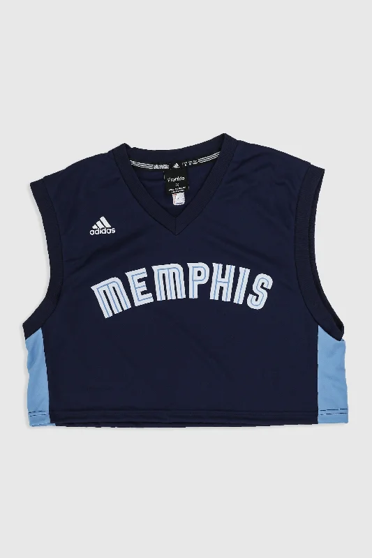 Basketball Jersey with Bold Lettering-Rework Memphis Grizzlies Crop Jersey - L, XL