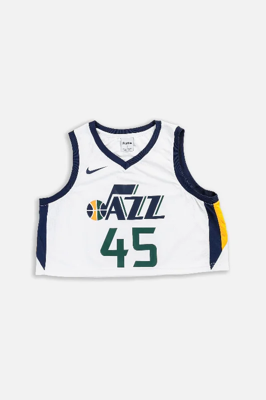 Basketball Jersey with Snap Button-Rework Utah Jazz NBA Crop Jersey - XL