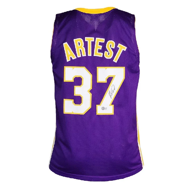 Basketball Jersey for Adult Teams-Ron Artest Signed Los Angeles Purple Basketball Jersey (Beckett)