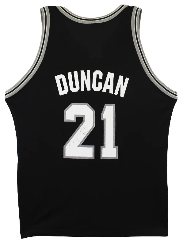 Basketball Jersey for Young Fans-Spurs Tim Duncan Authentic Signed Black Champion Size 48 Jersey BAS #AD64168