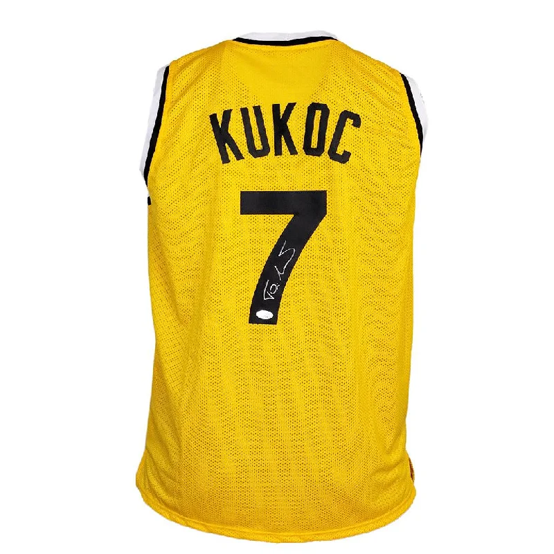 Basketball Jersey for Fall Games-Toni Kukoc Signed Yellow Basketball Jersey (JSA)