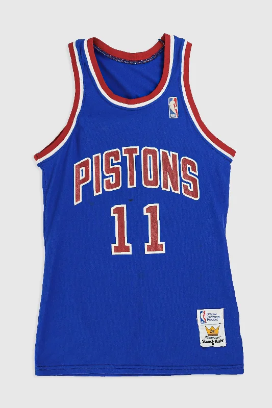 Basketball Jersey with Contrast Panels-Vintage Detroit Pistons Jersey