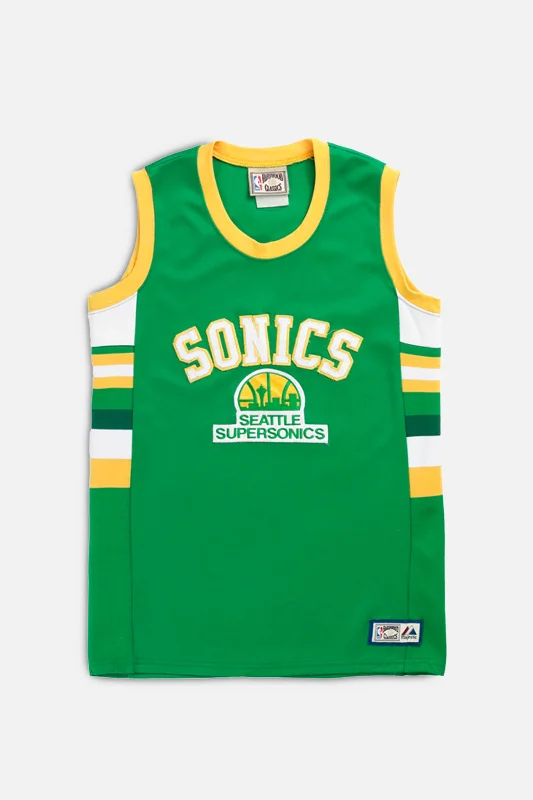 Basketball Jersey with Patch-Vintage Seattle SuperSonics NBA Jersey - Women's S