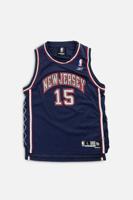 Basketball Jersey with Logo Print-Vintage New Jersey Nets NBA Jersey - Women's S