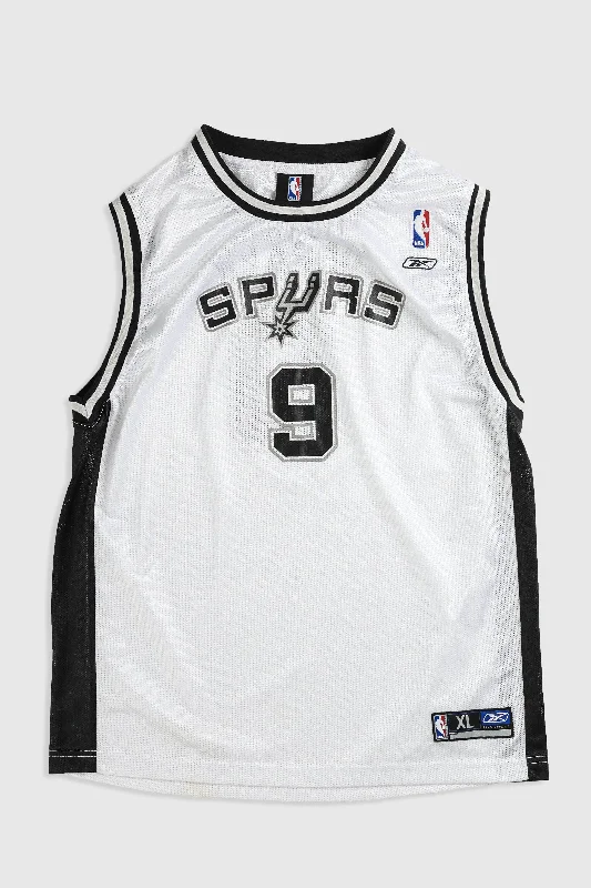 Basketball Jersey with Contrast Panels-Vintage Spurs Jersey - M