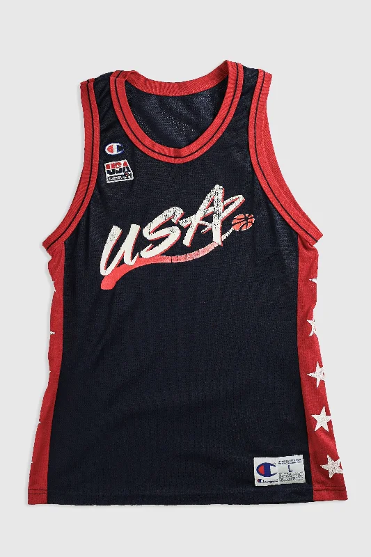 Basketball Jersey with Classic Fit-Vintage USA Basketball Jersey - M