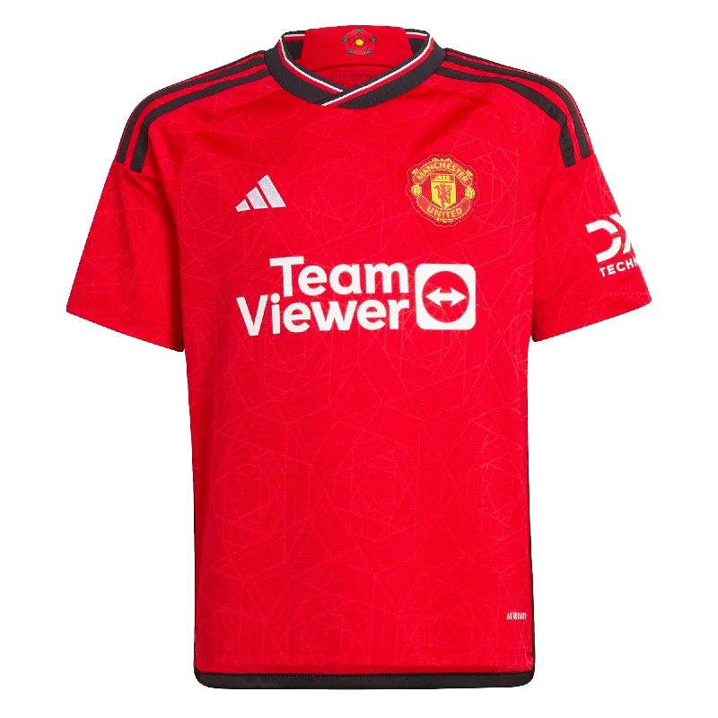 Football Jersey for Team-adidas Kids Manchester United 2023/24 Home Jersey College Red/Black