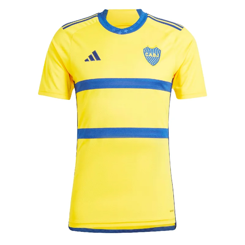 Football Jersey with Color Block-adidas Men's Boca Juniors 2023/24 Away Jersey Yellow/Blue