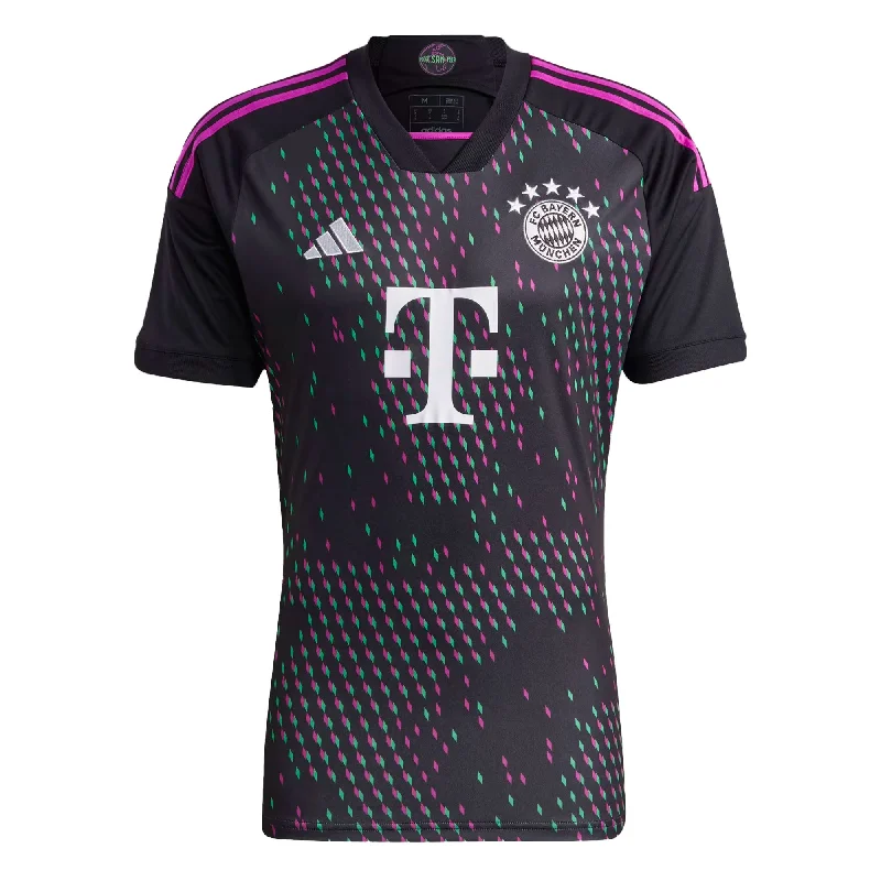 Football Jersey with Custom Fit-adidas Men's FC Bayern Munich 2023/24 Away Jersey Black/Purple