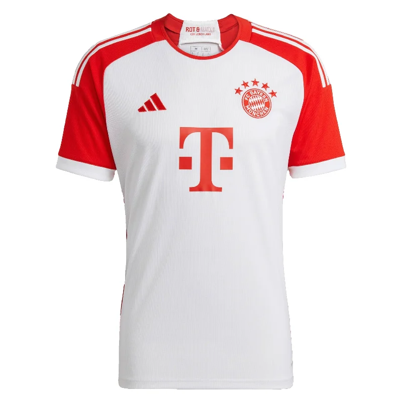 Football Jersey with Team Banner-adidas Men's FC Bayern Munich 2023/24 Home Jersey White/Red