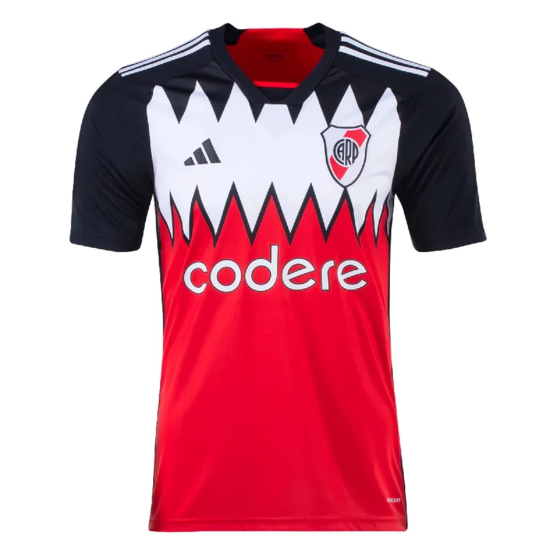 Football Jersey for League Players-adidas Men's River Plate 2023/24 Away Jersey Black/Red