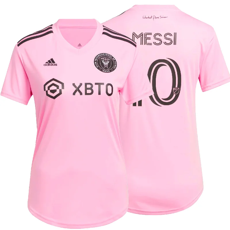 Football Jersey with Artistic Print-adidas Women's Inter Miami 2022/23 Home Jersey w/ Messi #10 Printing