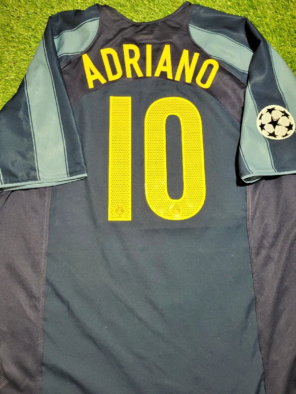 Custom Football Jersey with Full Name-Adriano Inter Milan 2004 2005 2006 Third UEFA Soccer Jersey Shirt XL