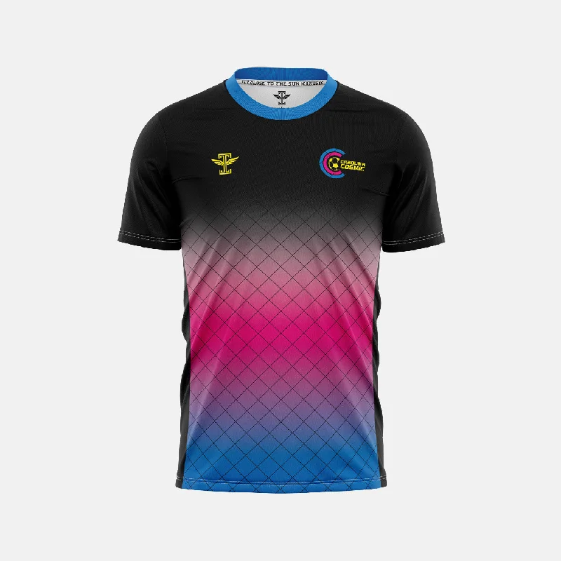 Embroidered Football Jersey-Carolina Cosmic FC Black Jersey