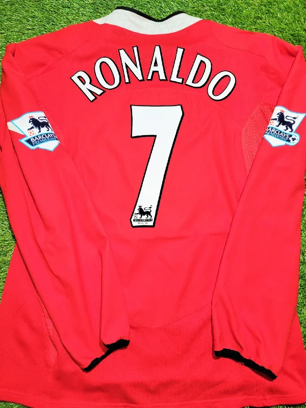 Football Jersey with Logo-Cristiano Ronaldo Nike Manchester United 2004 2005 2006 Home Long Sleeve Soccer Jersey Shirt XL SKU# S50610DHA