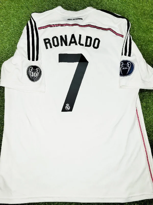 Football Jersey for Youth Football-Cristiano Ronaldo Real Madrid 2014 2015 UEFA Home Jersey Shirt XL SKU# M38202