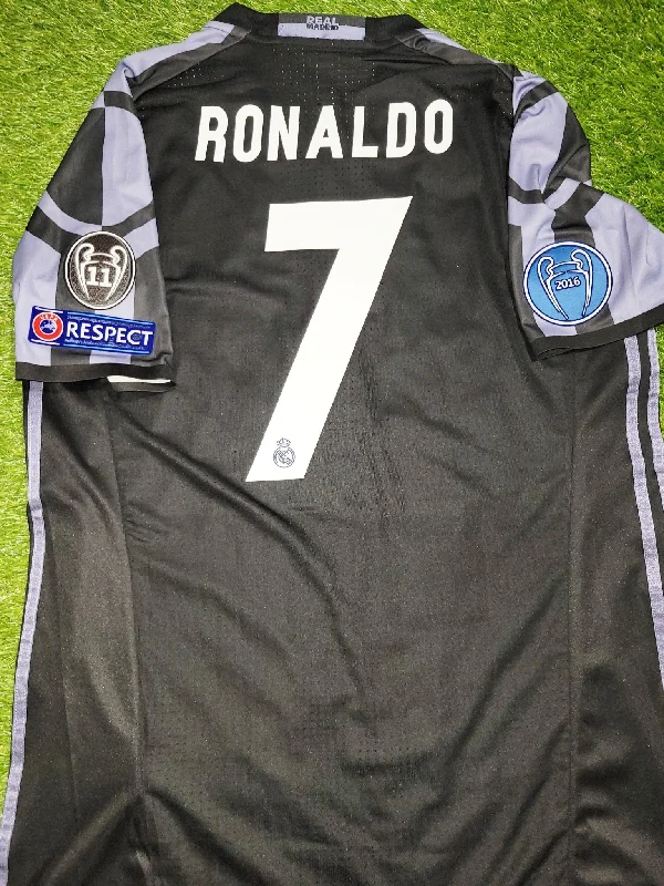 Football Jersey for New Players-Cristiano Ronaldo Real Madrid 2016 2017 PLAYER ISSUE ADIZERO Third Soccer Jersey Shirt XL SKU# AI5138