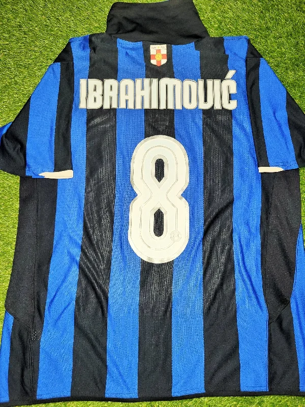 Football Jersey with Stretch Fabric-Ibrahimovic Inter Milan 2007 2008 Centenary Jersey Shirt Maglia L SKU# 238055-490